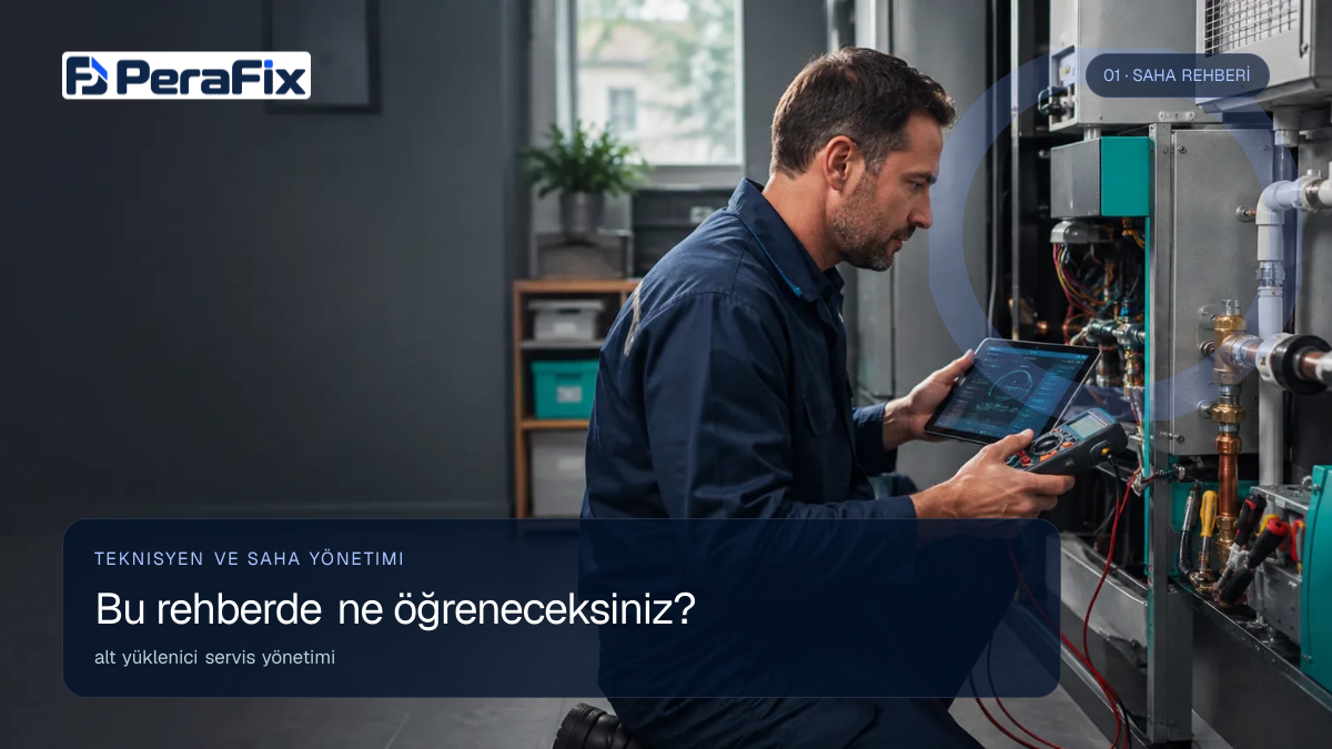 alt yüklenici servis yönetimi sürecini gösteren PeraFix uygulama görseli