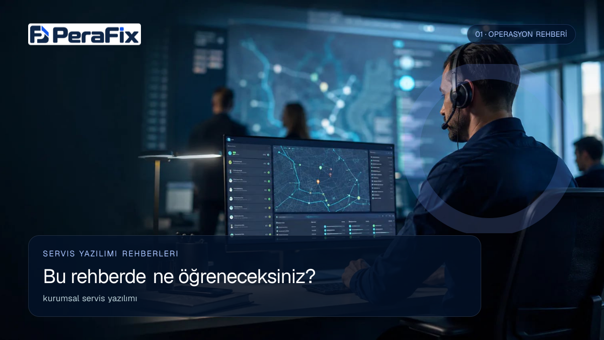 kurumsal servis yazılımı sürecini gösteren PeraFix uygulama görseli