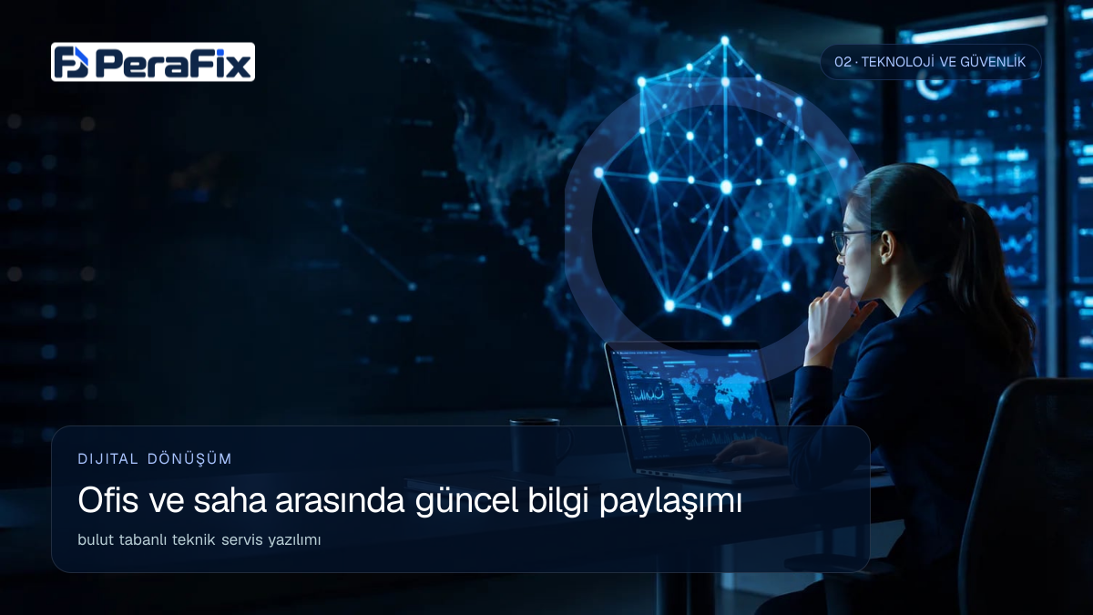 bulut tabanlı teknik servis yazılımı sürecini gösteren PeraFix uygulama görseli