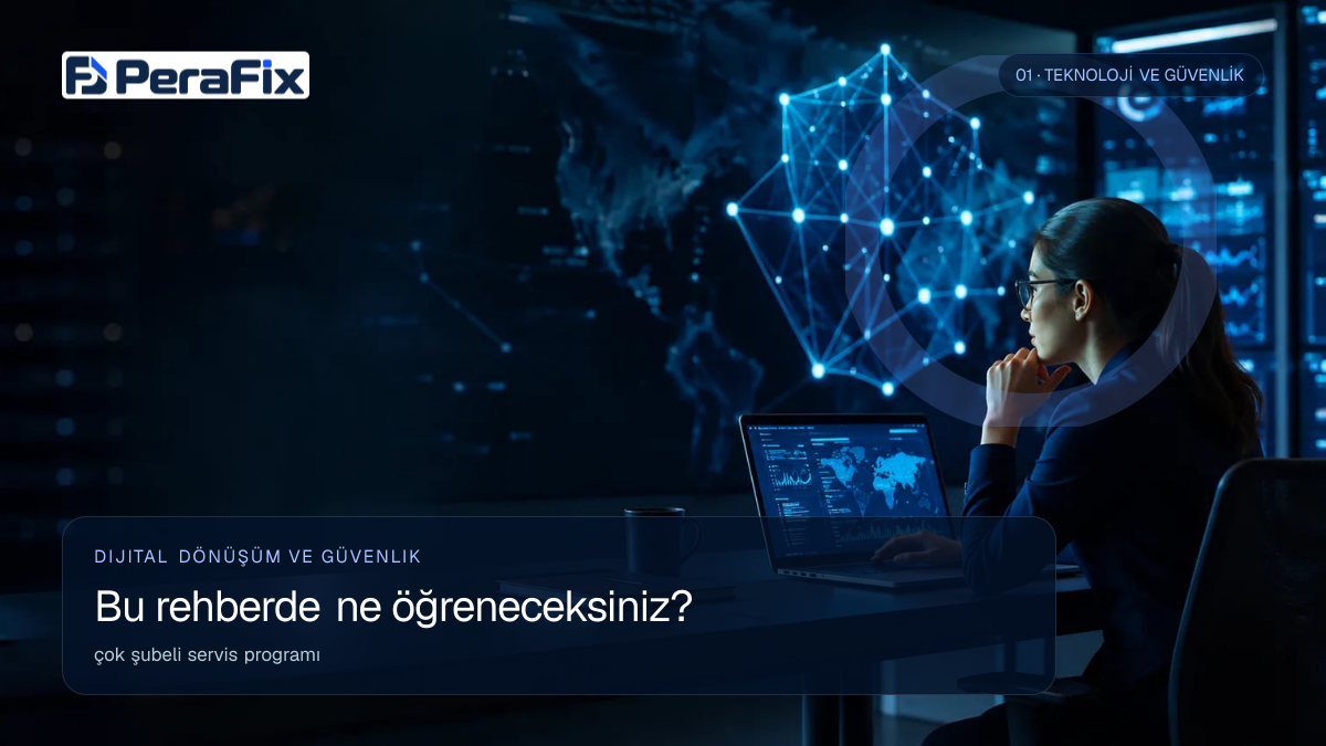 çok şubeli servis programı sürecini gösteren PeraFix uygulama görseli