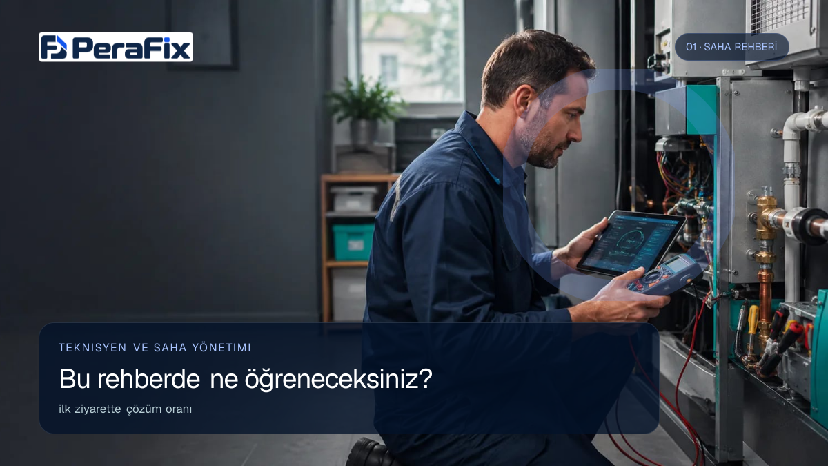 ilk ziyarette çözüm oranı sürecini gösteren PeraFix uygulama görseli