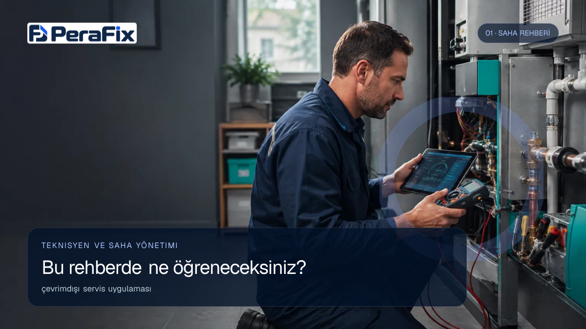 çevrimdışı servis uygulaması sürecini gösteren PeraFix uygulama görseli