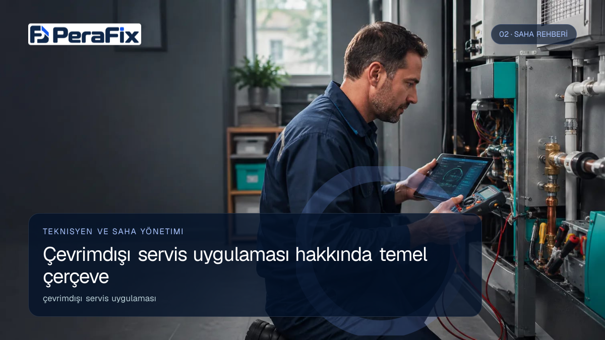 çevrimdışı servis uygulaması sürecini gösteren PeraFix uygulama görseli