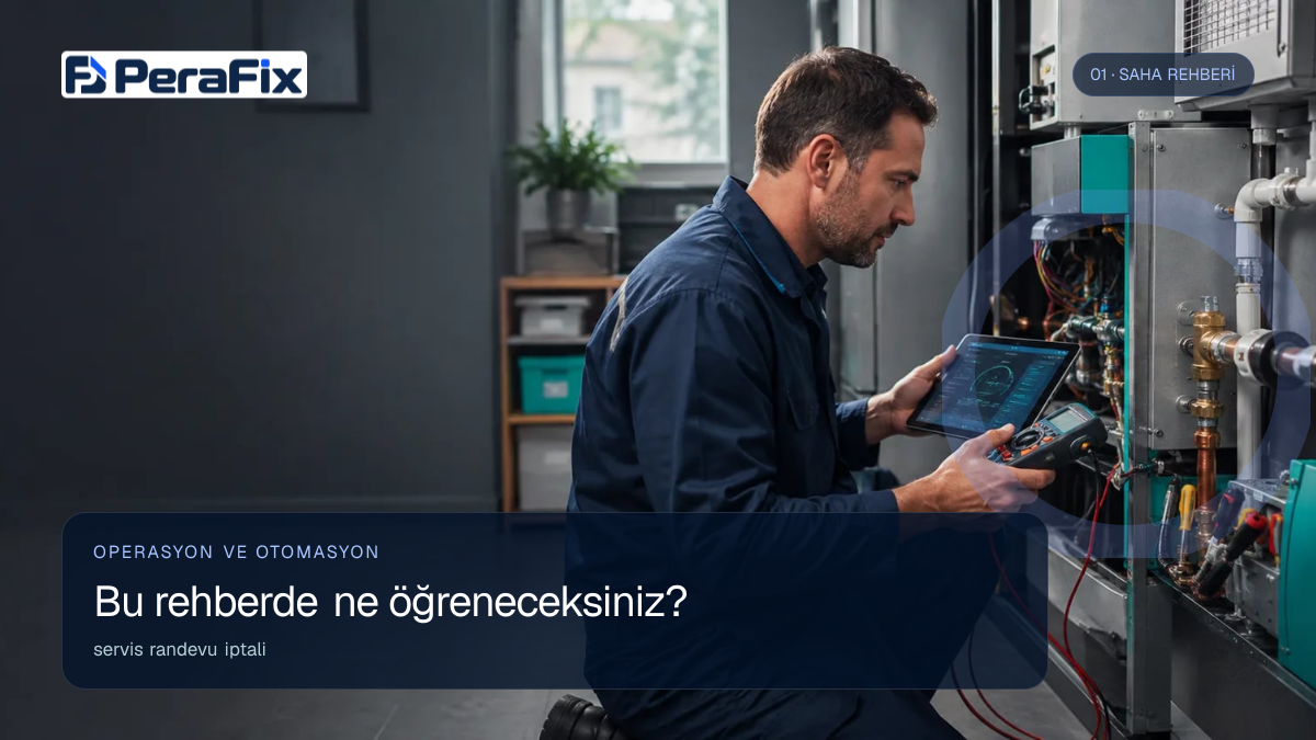 servis randevu iptali sürecini gösteren PeraFix uygulama görseli