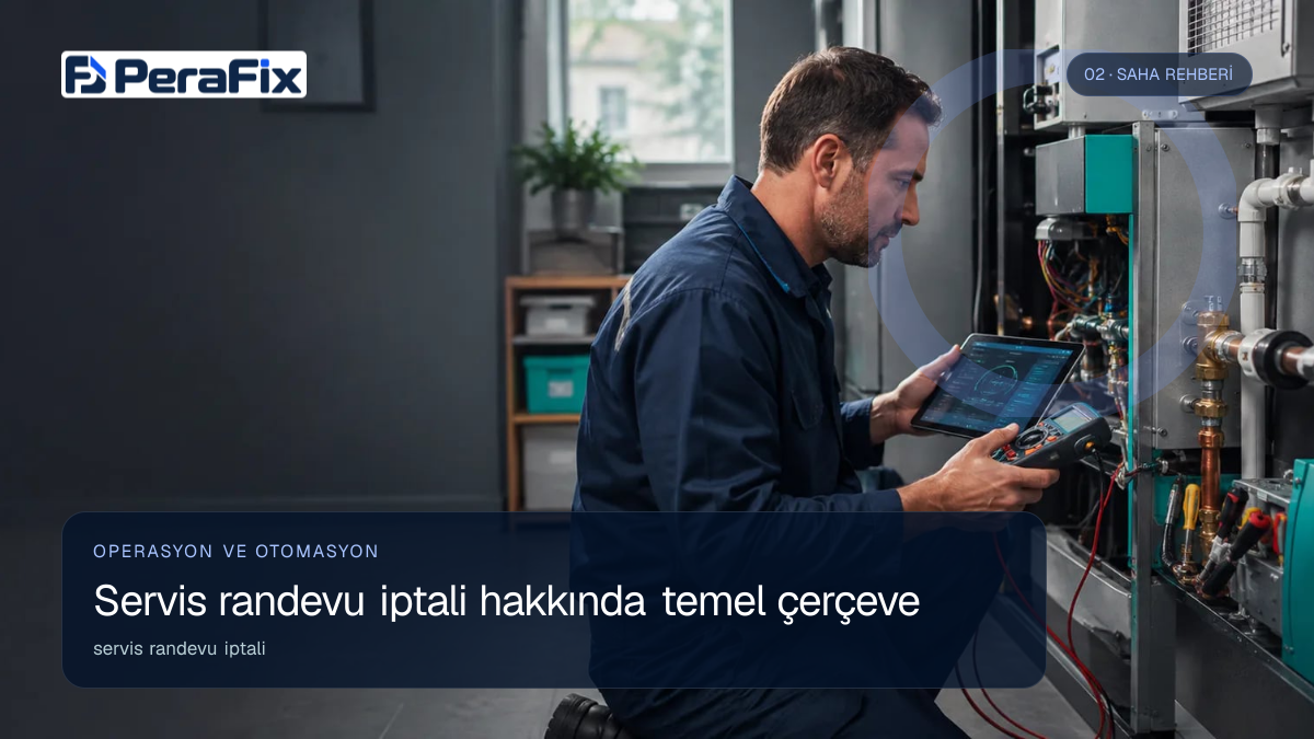 servis randevu iptali sürecini gösteren PeraFix uygulama görseli
