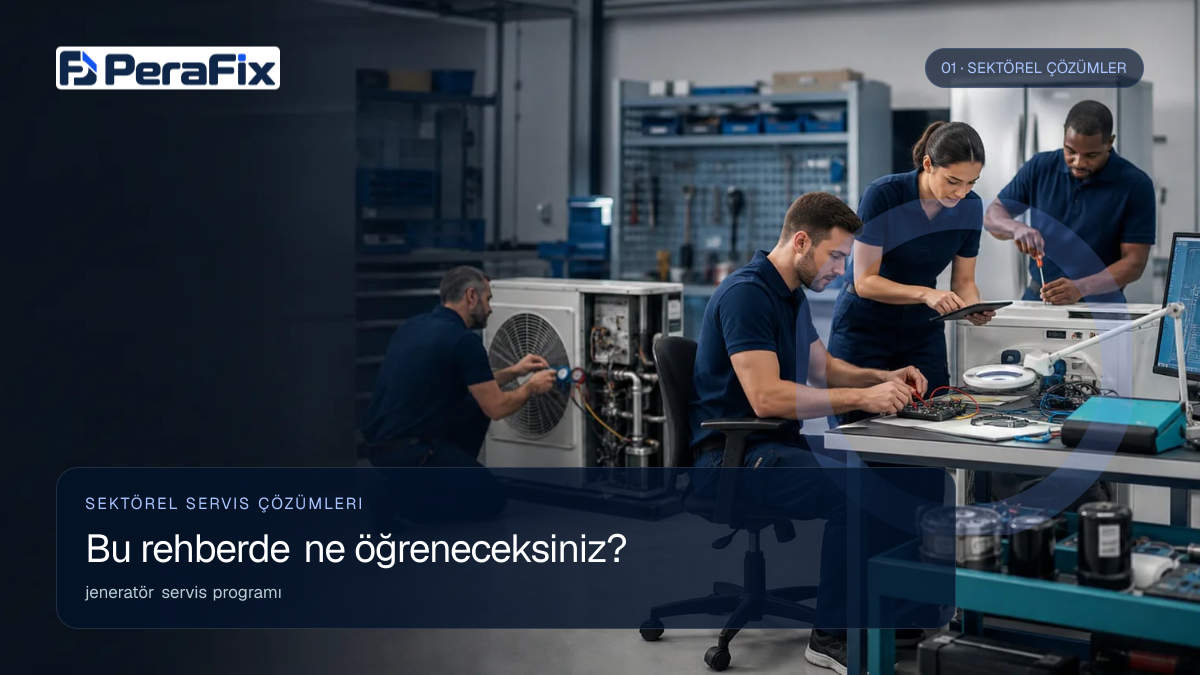jeneratör servis programı sürecini gösteren PeraFix uygulama görseli