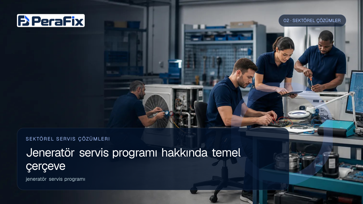 jeneratör servis programı sürecini gösteren PeraFix uygulama görseli