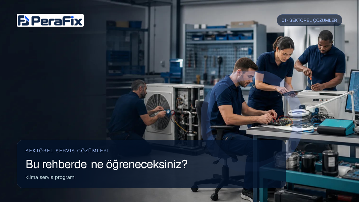 klima servis programı sürecini gösteren PeraFix uygulama görseli