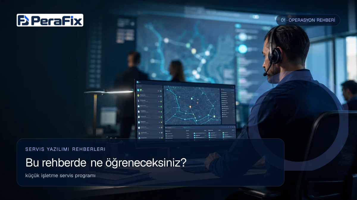 küçük işletme servis programı sürecini gösteren PeraFix uygulama görseli