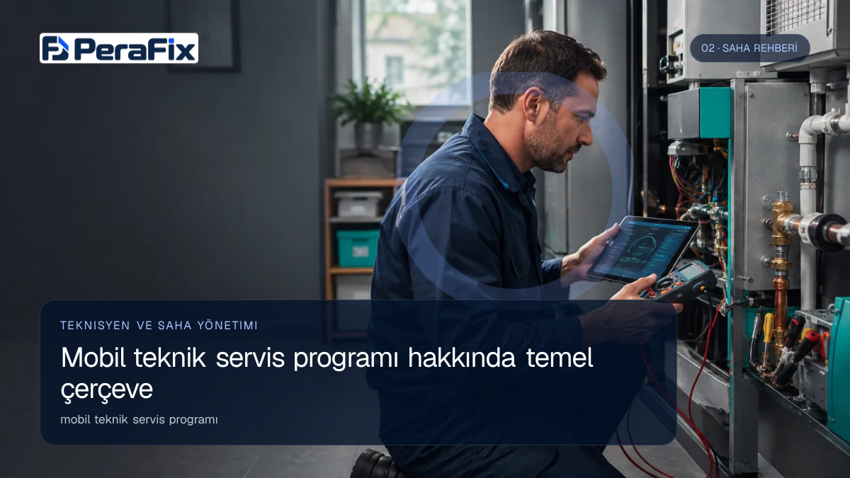 mobil teknik servis programı sürecini gösteren PeraFix uygulama görseli