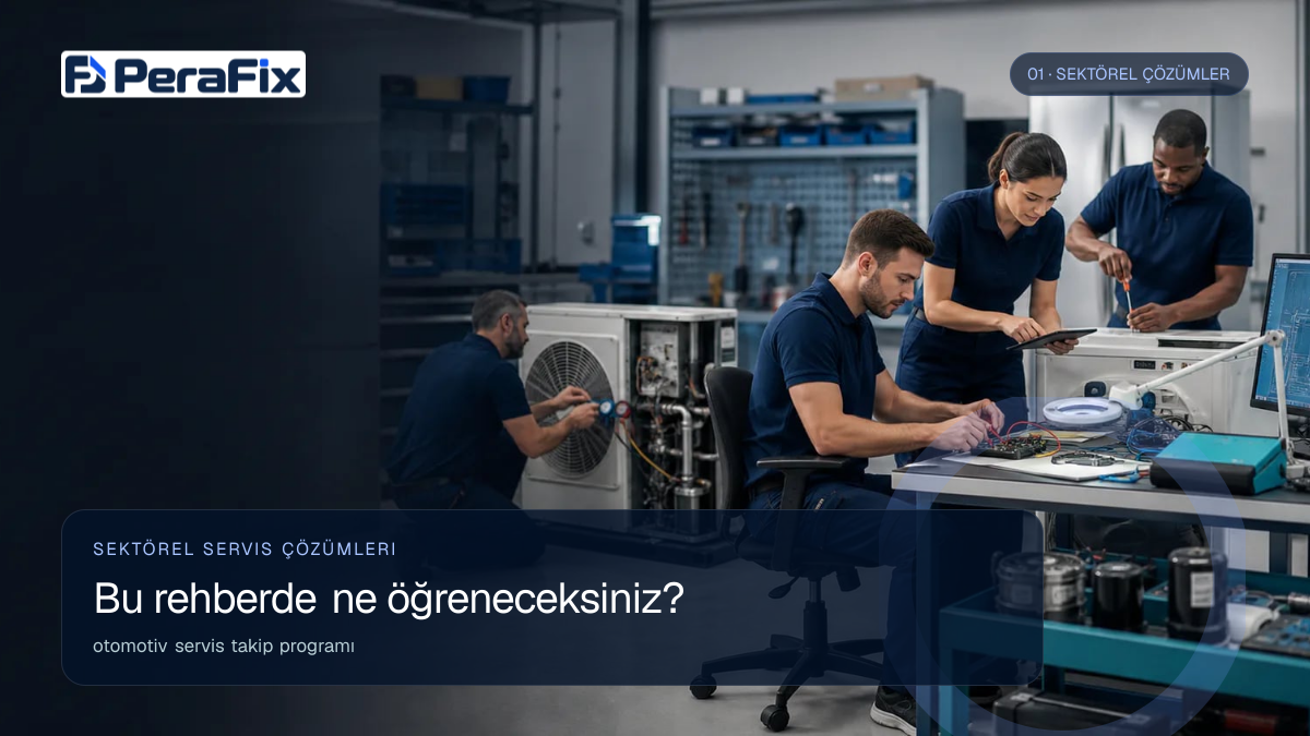 otomotiv servis takip programı sürecini gösteren PeraFix uygulama görseli