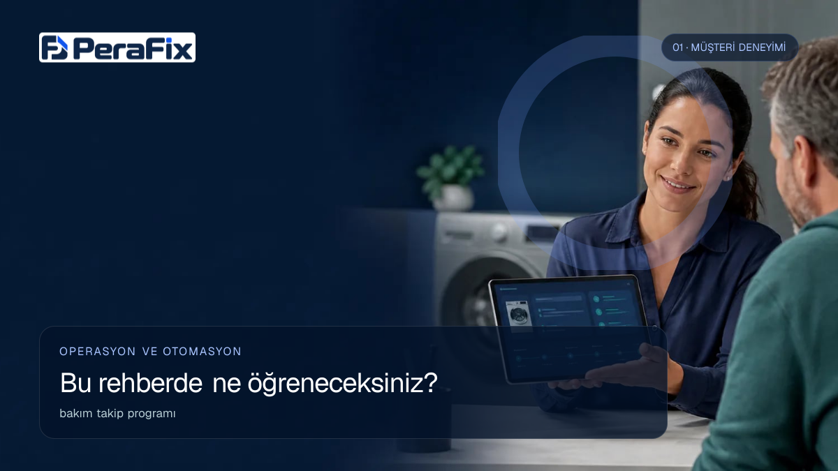 bakım takip programı sürecini gösteren PeraFix uygulama görseli