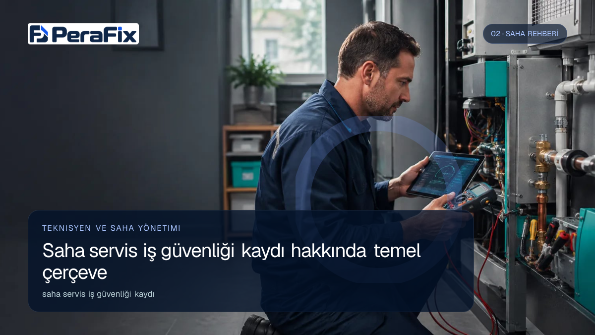 saha servis iş güvenliği kaydı sürecini gösteren PeraFix uygulama görseli