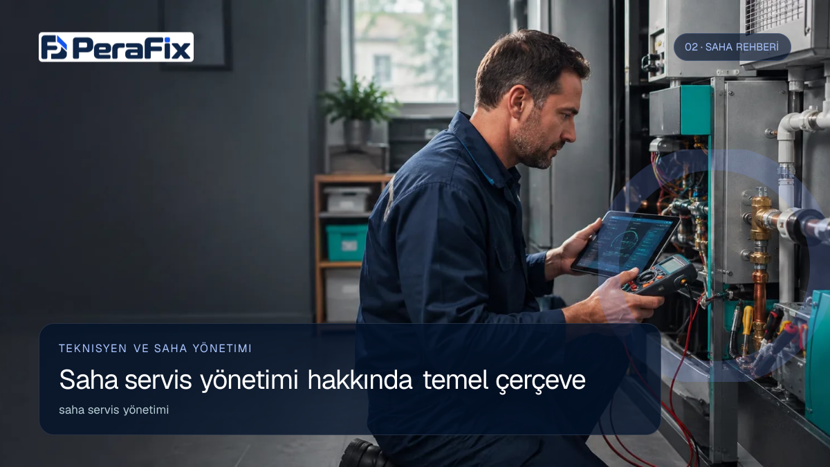 saha servis yönetimi sürecini gösteren PeraFix uygulama görseli