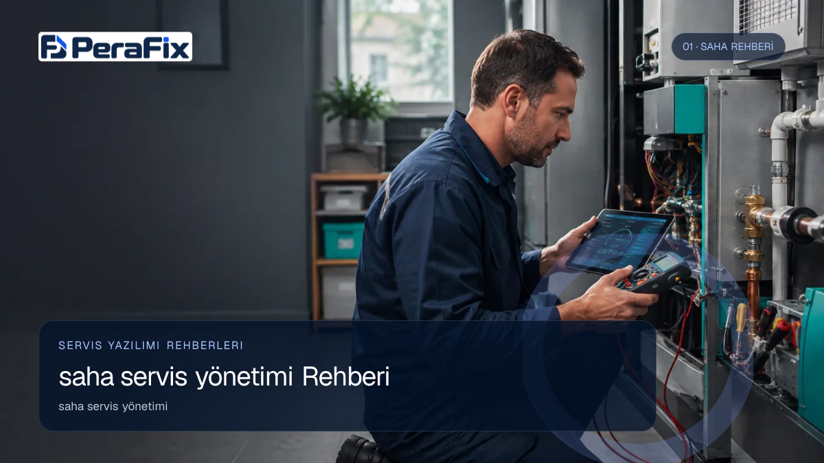 saha servis yönetimi sürecini gösteren PeraFix uygulama görseli