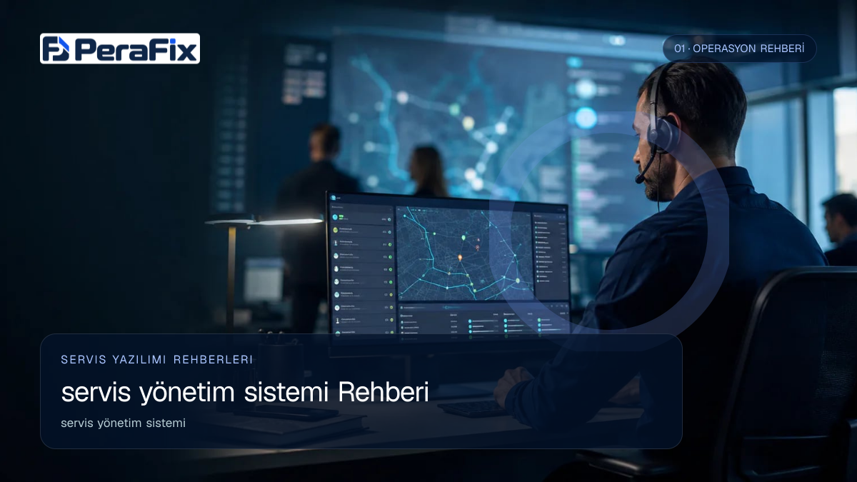 servis yönetim sistemi sürecini gösteren PeraFix uygulama görseli