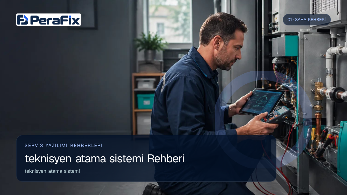 teknisyen atama sistemi sürecini gösteren PeraFix uygulama görseli