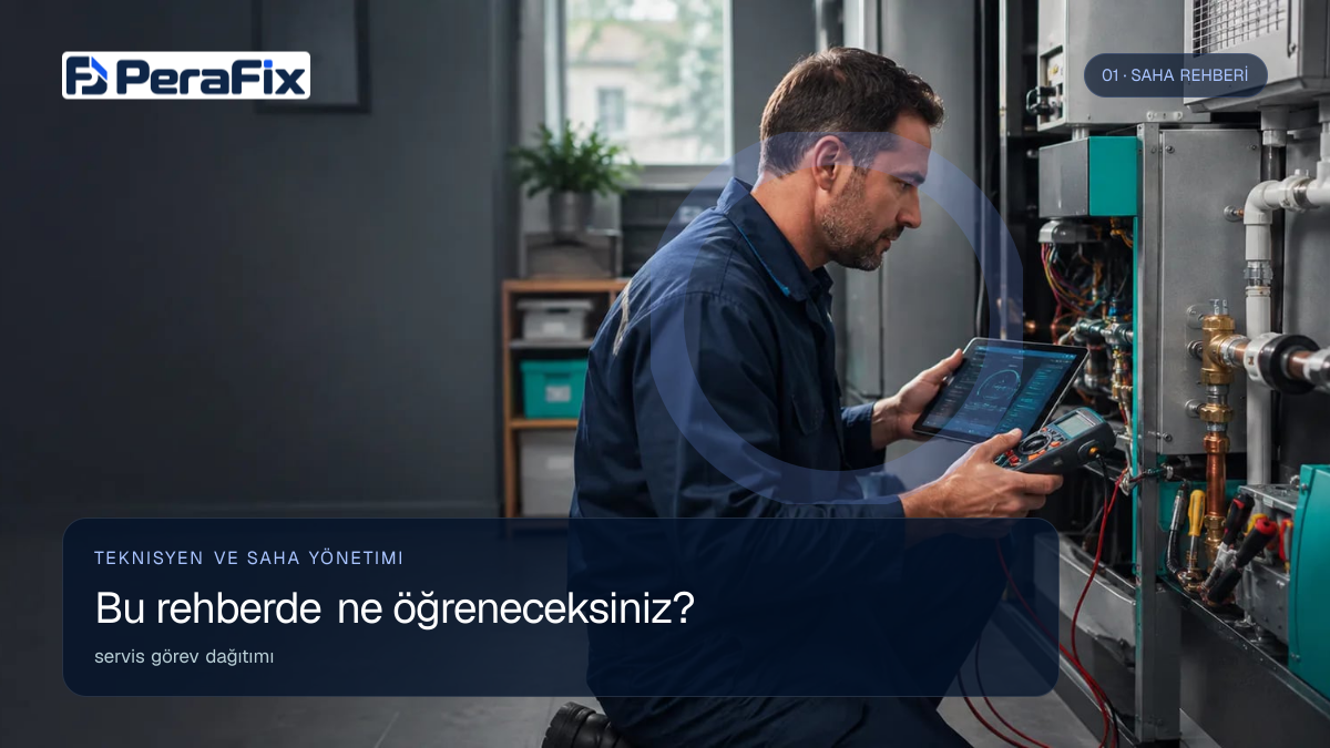 servis görev dağıtımı sürecini gösteren PeraFix uygulama görseli