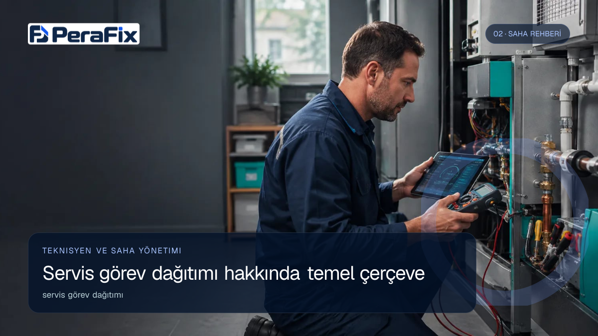 servis görev dağıtımı sürecini gösteren PeraFix uygulama görseli