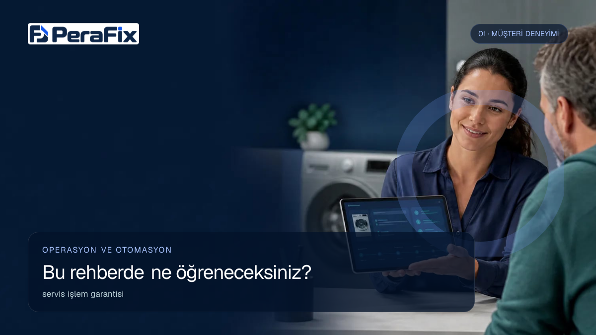 servis işlem garantisi sürecini gösteren PeraFix uygulama görseli