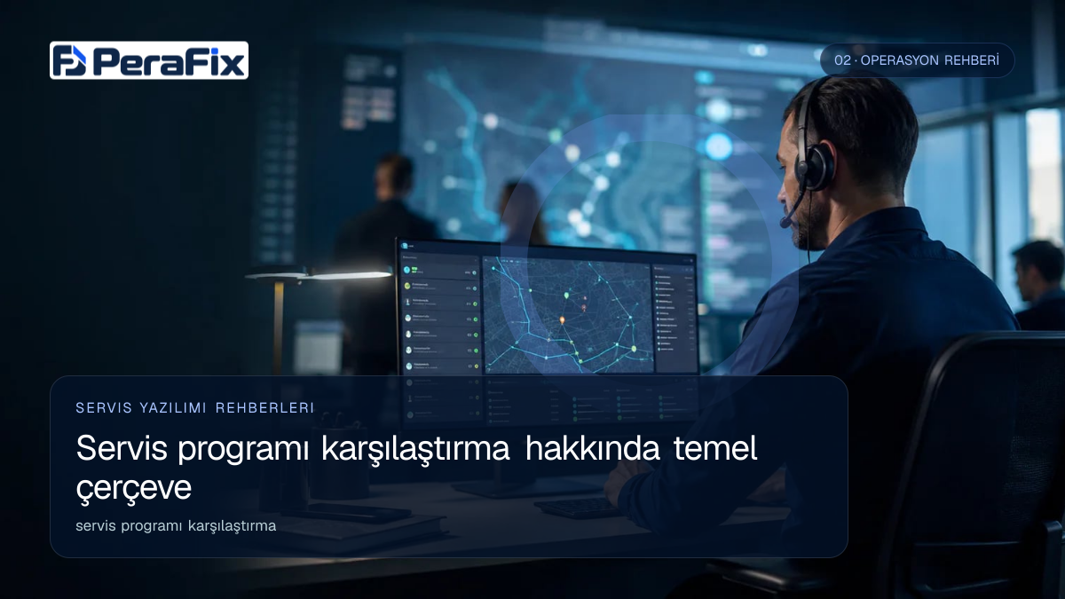servis programı karşılaştırma sürecini gösteren PeraFix uygulama görseli