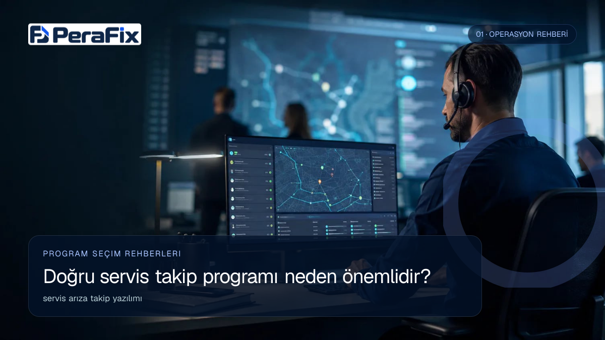 servis arıza takip yazılımı sürecini gösteren PeraFix uygulama görseli