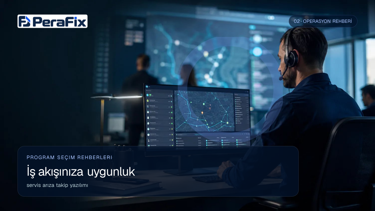 servis arıza takip yazılımı sürecini gösteren PeraFix uygulama görseli