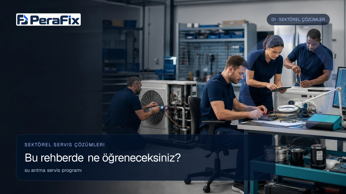 su arıtma servis programı sürecini gösteren PeraFix uygulama görseli