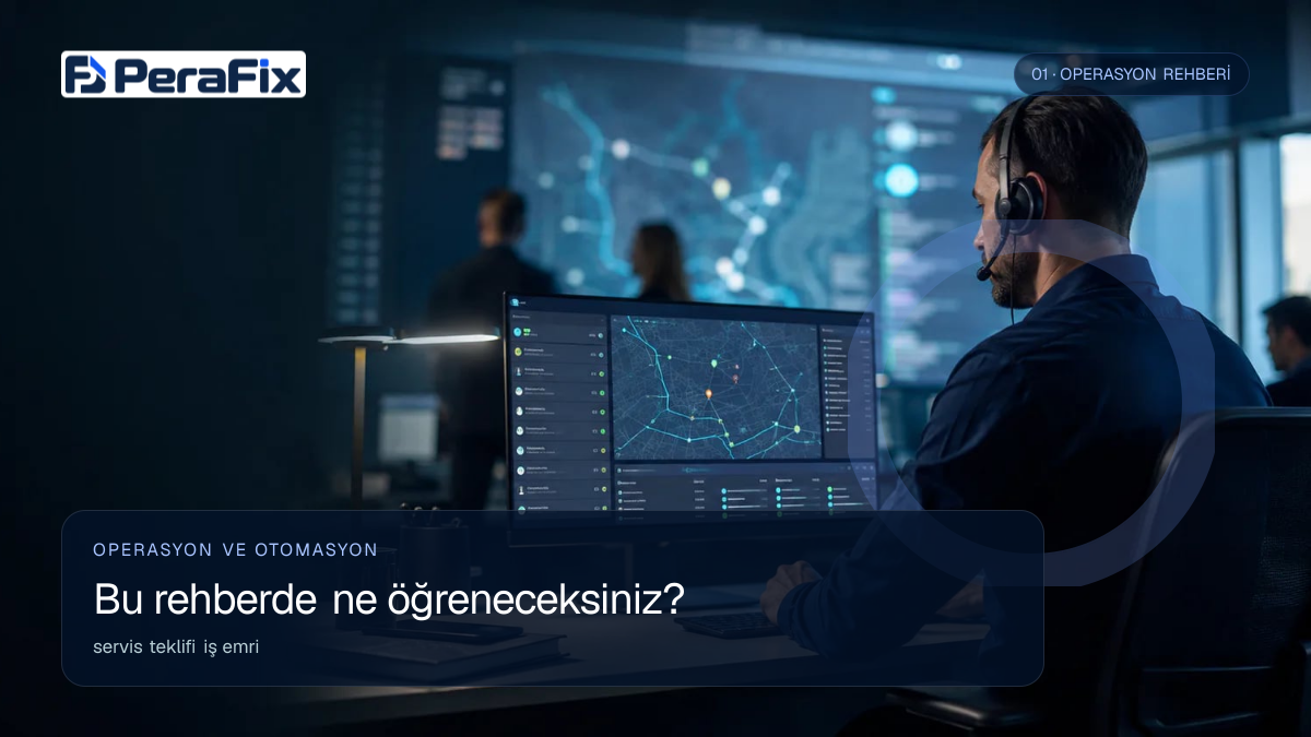 servis teklifi iş emri sürecini gösteren PeraFix uygulama görseli