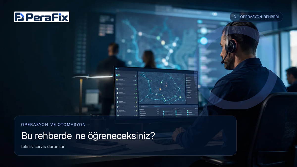 teknik servis durumları sürecini gösteren PeraFix uygulama görseli