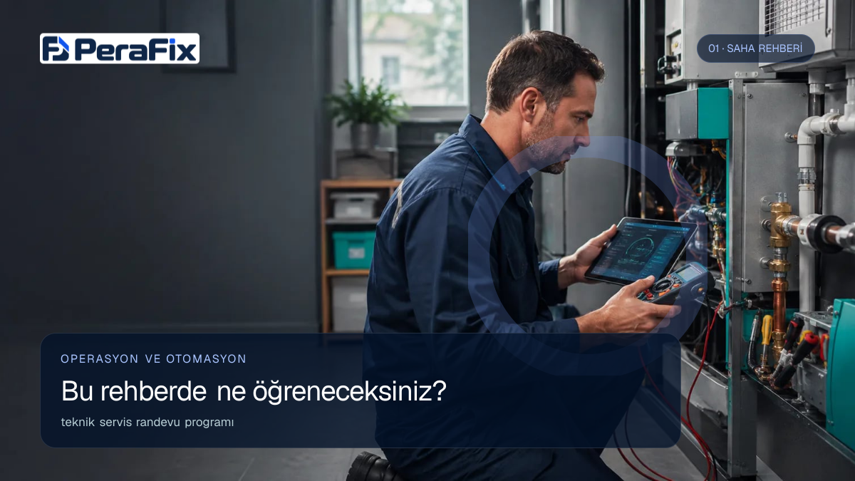 teknik servis randevu programı sürecini gösteren PeraFix uygulama görseli