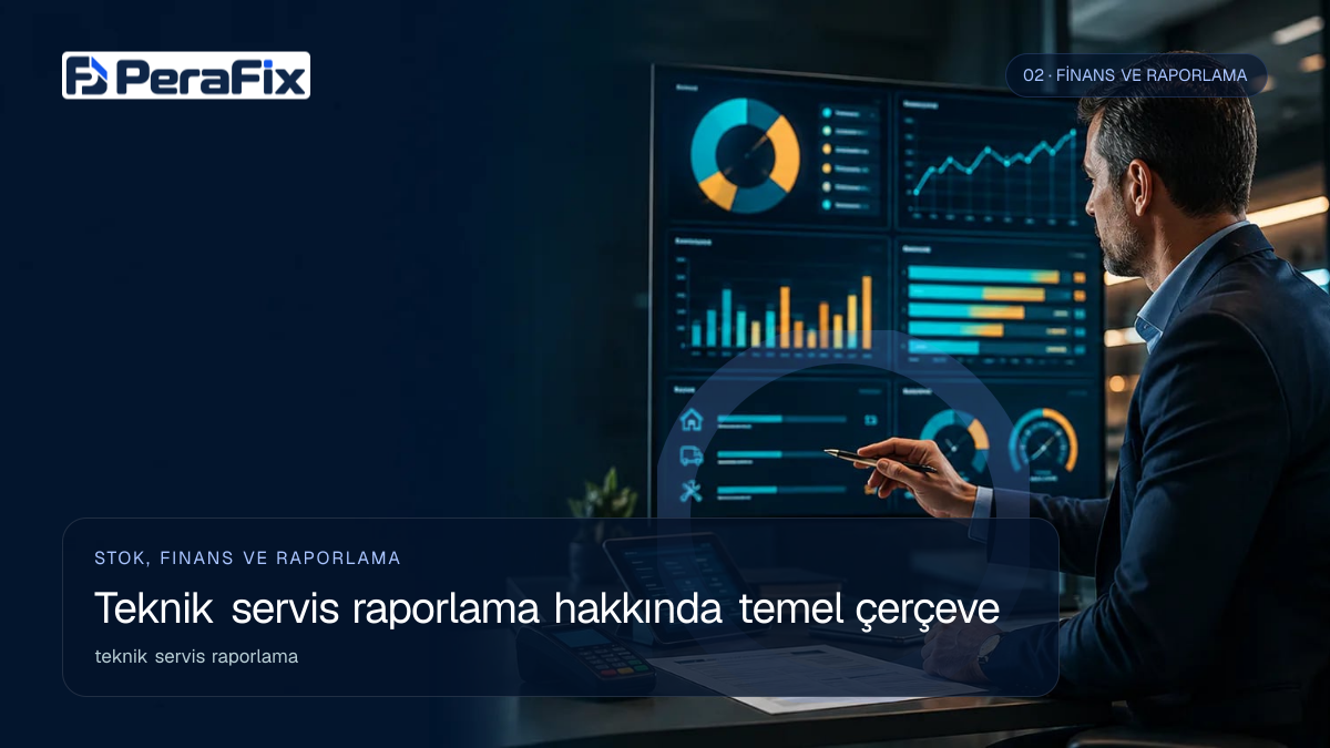 teknik servis raporlama sürecini gösteren PeraFix uygulama görseli