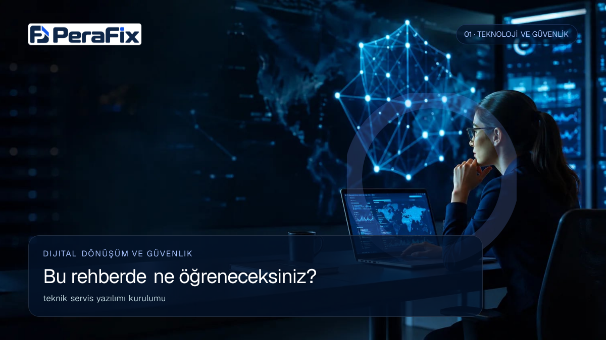 teknik servis yazılımı kurulumu sürecini gösteren PeraFix uygulama görseli