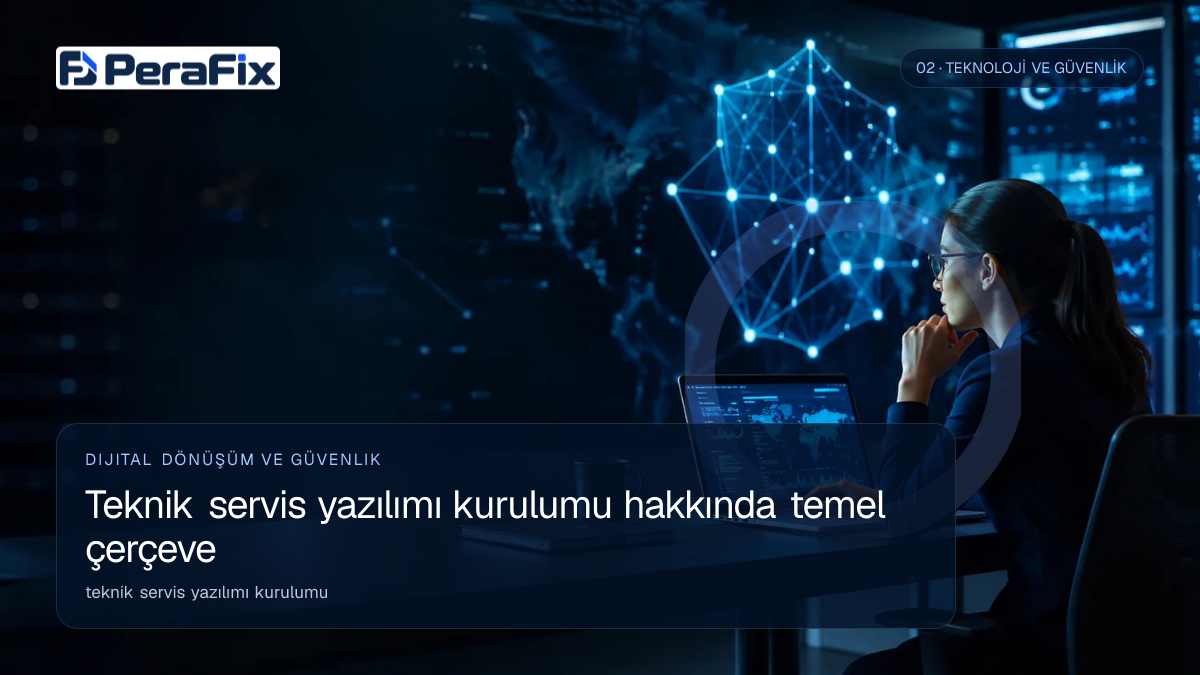 teknik servis yazılımı kurulumu sürecini gösteren PeraFix uygulama görseli