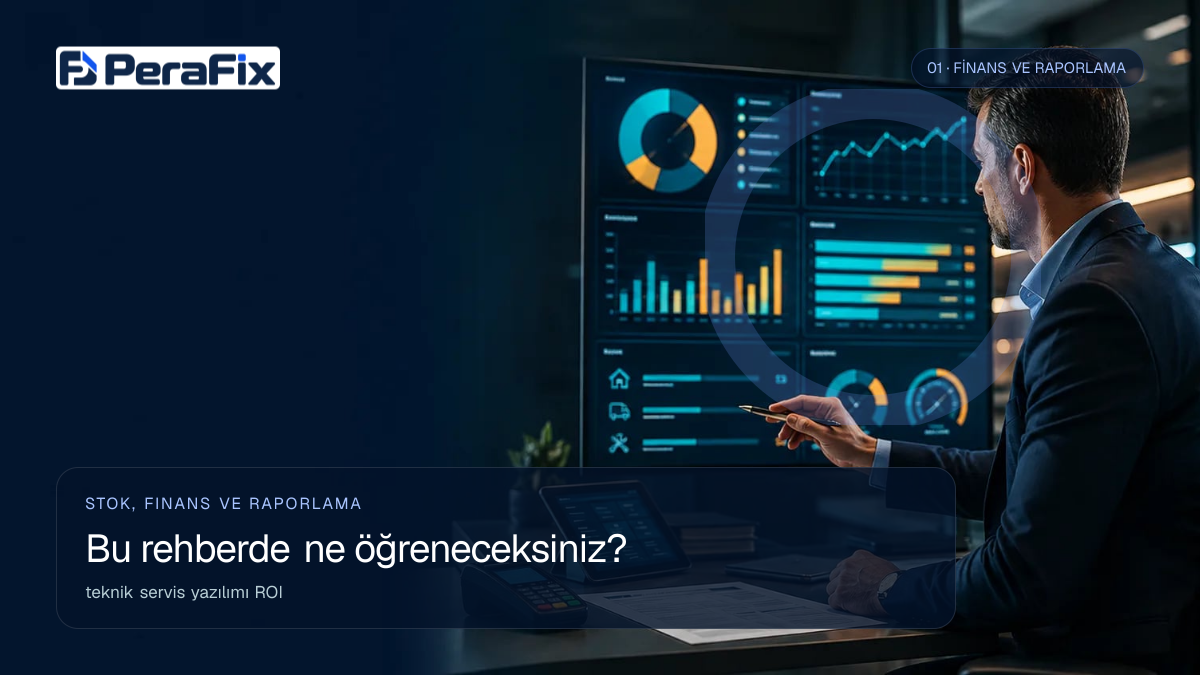 teknik servis yazılımı ROI sürecini gösteren PeraFix uygulama görseli
