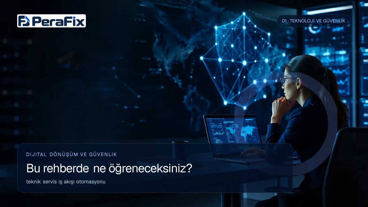 teknik servis iş akışı otomasyonu sürecini gösteren PeraFix uygulama görseli