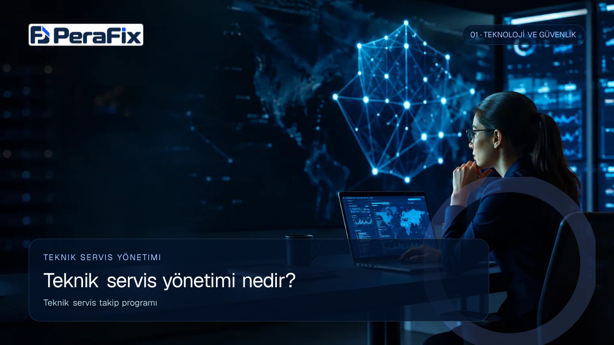 Teknik servis takip programı sürecini gösteren PeraFix uygulama görseli