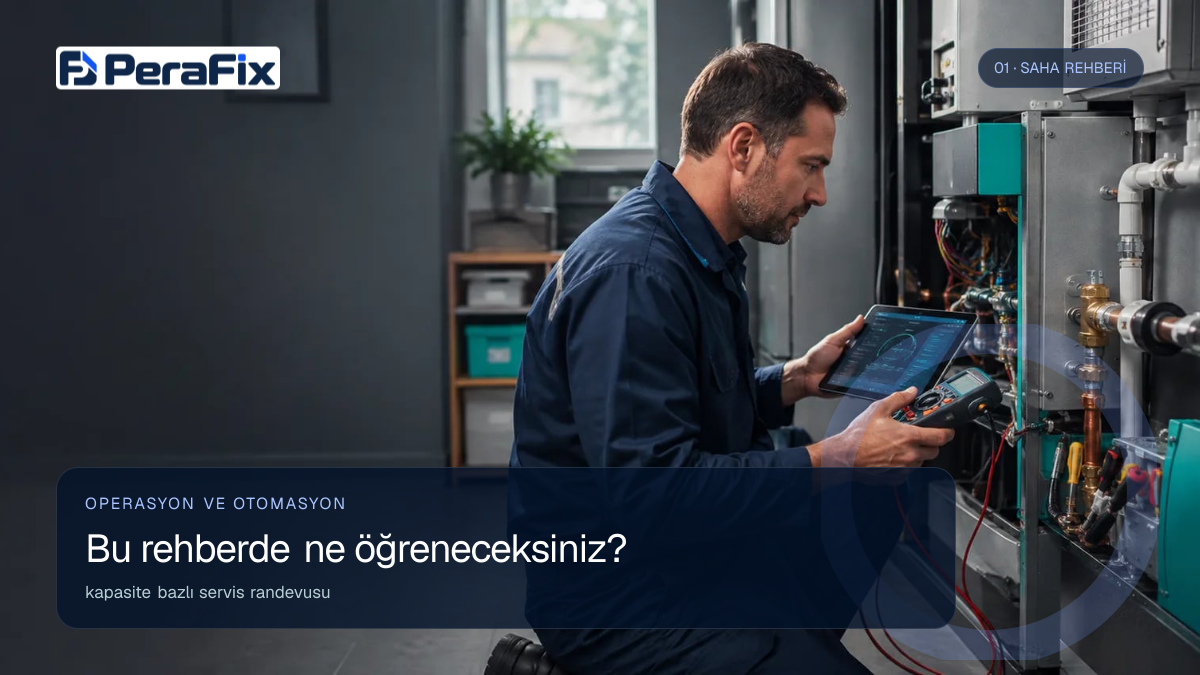 kapasite bazlı servis randevusu sürecini gösteren PeraFix uygulama görseli
