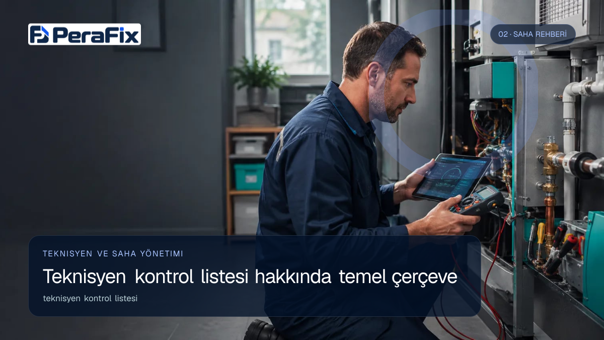 teknisyen kontrol listesi sürecini gösteren PeraFix uygulama görseli