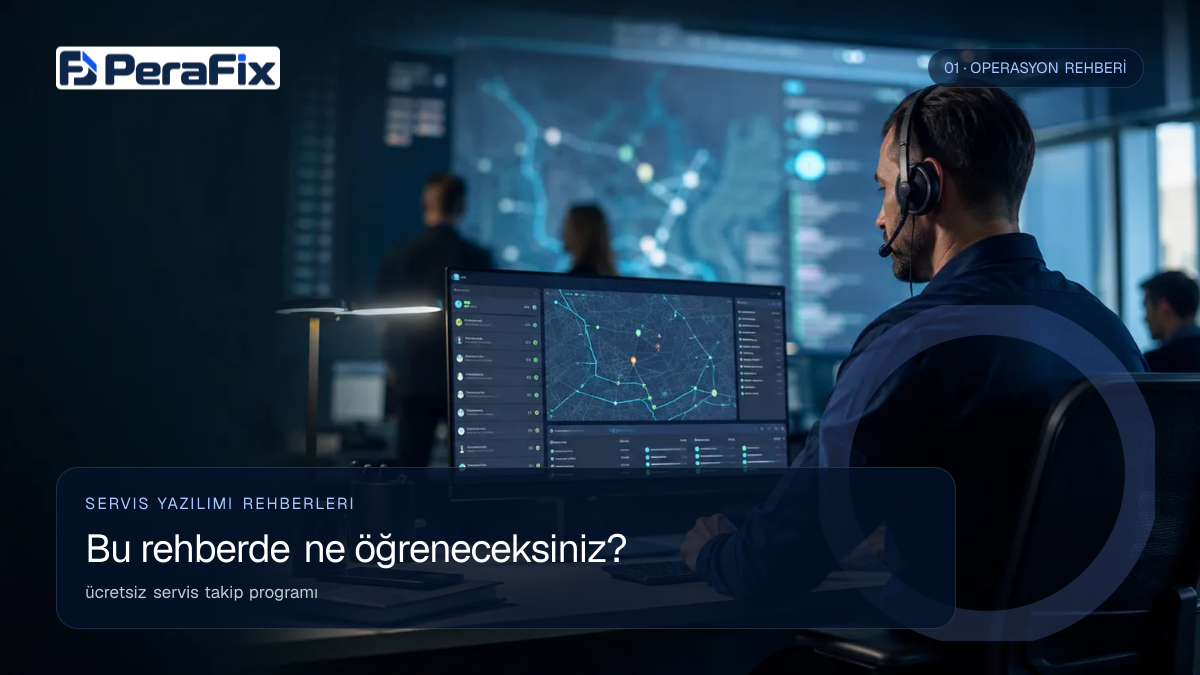 ücretsiz servis takip programı sürecini gösteren PeraFix uygulama görseli